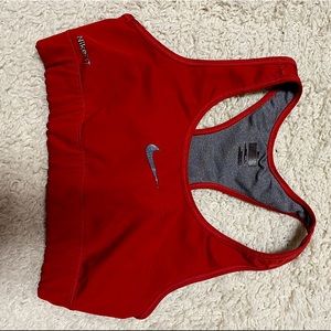 Red Nike sports bra